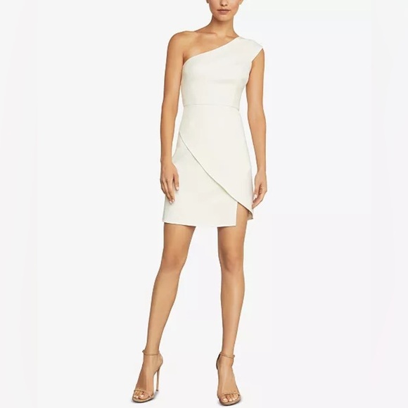 NWT BCBG MAXAZRIA Aryanna One Shoulder Little Black Dress Size 0 - Picture 2 of 9